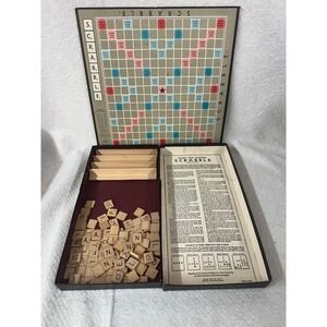 Vintage Scrabble Game Board and Tiles Selchow &‎ Righter Co. Crossword Classic